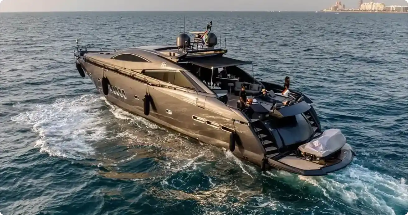 Predator 105 Yacht Charter in Dubai Charter the exclusive Predator 105 yacht in Dubai for VIP cruising